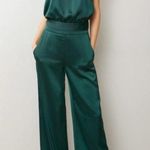 South Moon Under Emerald Satin High Waisted Pants Photo 0