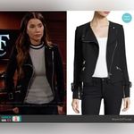 Veronica Beard  Jordan Collarless Moto Dickey Jacket Black Size 4 Coat Photo 3