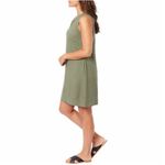 Briggs New York Briggs Ladies Women Ruffle V-Neck Linen Blend Dress, Green ( Olive ) Photo 1