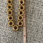 Anthropologie  Gold Tone Smoky Topaz Rhinestone Necklace Photo 7