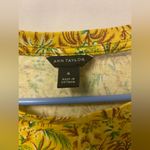 Ann Taylor M Short Sleeve Yellow Top Blouse Tank Palm Trees Hawaiian Tropical Photo 2