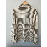 CHAPS  Women's 3 Button Nautical Knit Jacket Cream Navy Stripes Plus Size XXL Photo 1