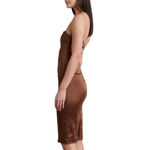 Bec & Bridge Heather Open Back Satin Midi Dress Cognac Size 10 NWT Photo 2