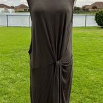 Young Fabulous and Broke Twist Front Sleeveless Olive Dress Photo 0