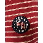 Marsh Landing USA Flag Shirt Dress Red Striped Size M Dress Short Sleeves Stretch 100% Cotton Photo 1