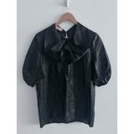Marni top size 2 38 black bow puff sleeves Photo 1