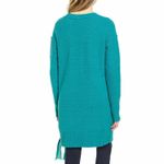 Free People  Blue Heart It Laces Chenille Cotton Blend Sweater sz Med Photo 2