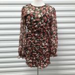 VICI Dress Womens Small Black Floral Long Sleeve Ruched Short Mini Party Photo 4