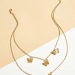 Gold Butterfly Necklace Set Photo 0