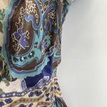 ECI Vintage Y2K New York Babydoll Top Womens 6 Blue Silk Tie Waist Photo 4