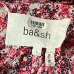 Ba&sh  Noemie Dress Women's Small Pink Red Midi V-Neck Short Sleeve Side Tie Photo 6