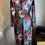 ZARA NWOT  Floral Velvet Kimono Kaftan Wrap Dress Photo 9