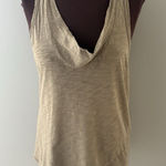 James Perse  Slub Racerback Tank Womens 2 (Medium) Taupe Draped Cowl Neck Photo 0