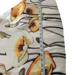 100% Silk Long Scarf cream with big yellow/mustard color flowers 23.5 x 65.5 in. Yellow Photo 2