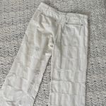 J.Crew Square Patch Design Mid-Rise Wide Leg Corduroy Pants White (Small) Photo 1