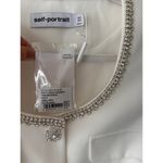 NEW NWT Self Portrait White Crepe Diamante Trim Mini Dress size 4 Small Photo 4