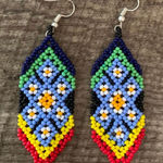 Colorful Beaded Earrings Red Photo 0