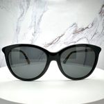 Burberry New  Sunglasses Black Front Round Pantos Frame Checkered Arms Gray Lens Photo 1