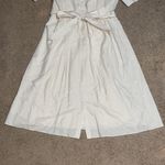 LK Bennett  Hendrick Beige and Silver Stripe Cotton Dress 12 Photo 8