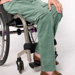 Denim & Co New Adaptive Wheelchair Fit Velveteen Pants Spruce Green Size 10 Photo 3