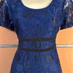 Miami NWT Mi Ami Navy & Black Floral Lace Ruffle Tier Midi Dress – Size Small Photo 6