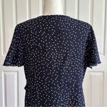 Relipop Wrap Dress Blue White Polka Dot V-Neck Bell Short Sleeve Ruffled XL NEW Photo 5