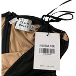 Hello Molly  Black Ruched Fitted Midi Dress Women Size 6/Medium NWT | 56-26 Photo 4