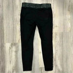 DKNY  Black Skinny Pants Leggings Faux Leather Panels Cotton Stretch Size 6 Photo 6