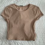 Love Tree Beige Ribbed Women's Crop Top Photo 0