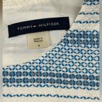 Tommy Hilfiger Blue & White Striped Stripe Textured Sleeveless Shift Dress 4 Photo 2