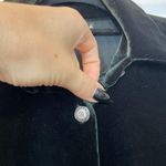 Sno Skins Women’s Dark Green Plush Velvet Long Sleeve Button Shirt Size S Photo 4