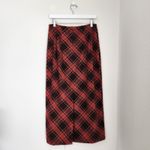 American Vintage Vintage 90s Briggs New York Red Brown Plaid Midi Skirt High Rise Dark Academia 6 Photo 4
