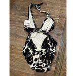 Kate Spade New York Monstera Knotted Halter Cutout One-Piece Black Size Medium Photo 3