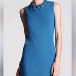 Diane Von Furstenberg  Ayanna Turkish Blue Sleeveless Sheath Dress Size 10 Office Photo 1