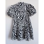 Pinch Zebra Animal Print Mini Dress Women's M Navy Short Puff Sleeves Dress NEW Size M Photo 9