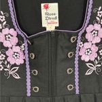 Rose Dirndl Aus Bayern Black Purple Floral Embroidered Oktoberfest Dress sz S 42 Photo 4