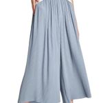 ZARA High Waisted Pleated Wide Leg Pants in Dust Blue Photo 10