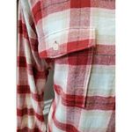 Old Navy  Maternity White & Red Collared Long Sleeve Buttons Down Casual Shirt L Photo 3