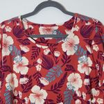 D&Co Rose Red Tropical Floral Short Sleeve Tee Shirt Size 2X Photo 1