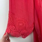 Avenue  Crochet Lace‎ Bell Sleeve Tunic Top Size 30/32 Coral Peasant Boho Cottage Photo 1