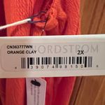 Caslon  Eyelet Flutter Ruffle Short Sleeve‎ Top Blouse in Orange Clay Size 2X Photo 7