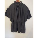 Brochu Walker Dress St. Tropez Onyx Black Linen Dropped Waist Size M Resort Photo 2