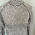 Lululemon Warm Your Core Striped Gray & White Stripe Long Sleeve Top size Small Photo 1