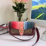 Coach GEORGIE SHOULDER BAG SIGNATURE CANVAS-RAINBOW LINEAR QUILTING C1530 Photo 0