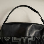 Pendleton  | Long Tote Foldover Bag Crossbody Wool Leather Harding Black Gray Photo 4