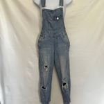 RSQ TILLY'S Distressed Denim Overalls Sz 1 Grunge Y2K Baddie Streetwear Festival Photo 13