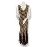 Candlelite Dress Mermaid Gown Gold Metallic Black Elegant Sleeveless Size Medium Photo 2