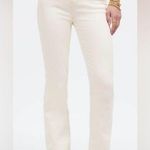 Madewell Kick Out Flare Jeans Size 31 NWT Ecru beige Raw Hem Full Length Photo 0