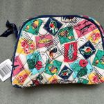 Vera Bradley NWT  Medium Zip Cosmetic Bag in Cuban Stamps Tropical Vacation Theme Photo 1