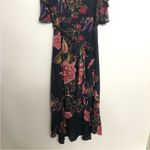Nicholas Floral Ruffle Flutter Sleeve Black Cami silk Midi Dress Size US 6 Photo 3